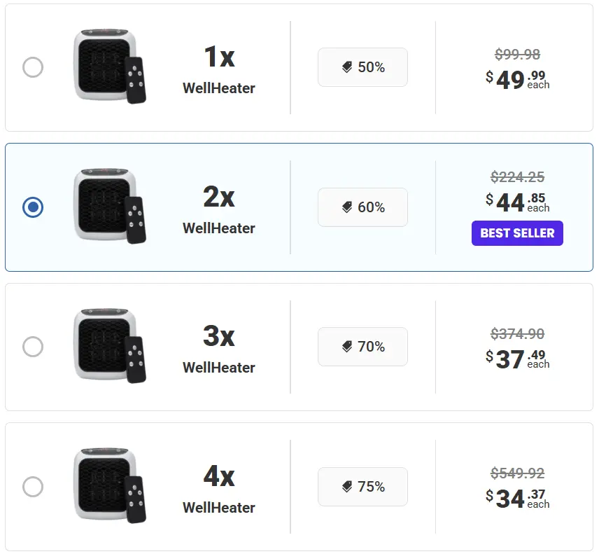 Wellheater offer price